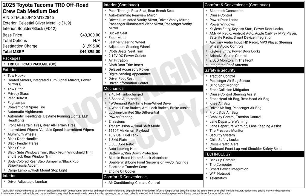 2025 Toyota TACOMA TRD OFFRD TRD Off-Road