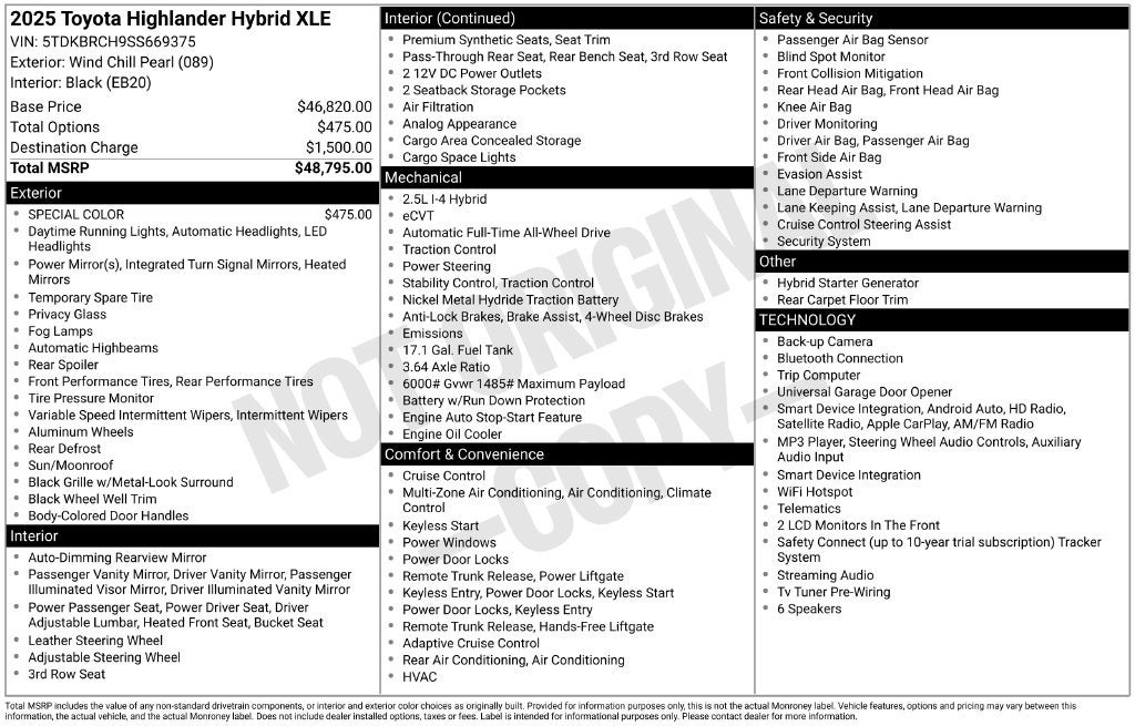 2025 Toyota Highlander Hybrid XLE