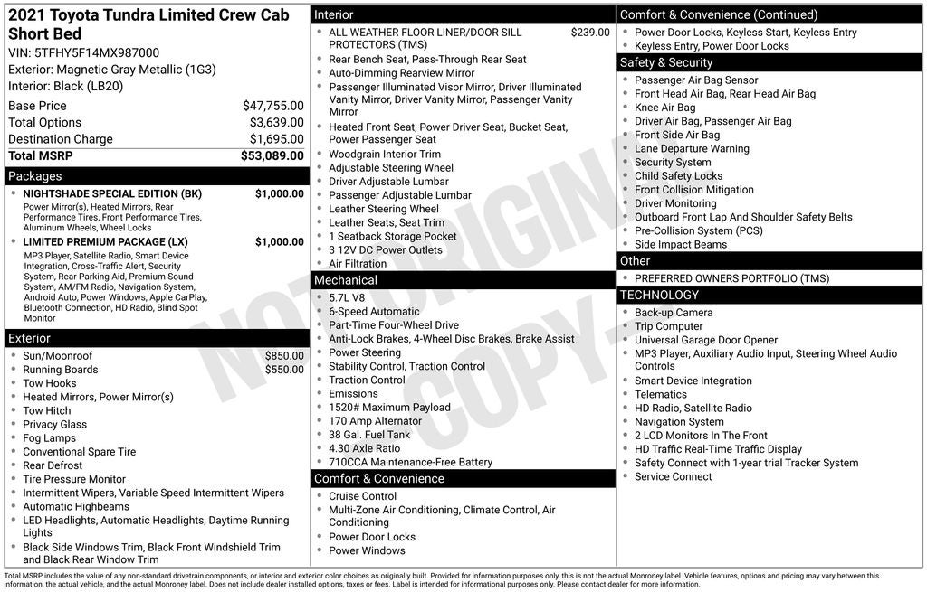 2021 Toyota Tundra Limited