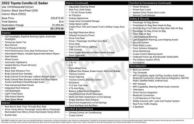 2022 Toyota COROLLA LE