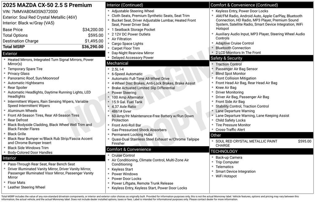 2025 Mazda Mazda CX-50 2.5 S Premium Package