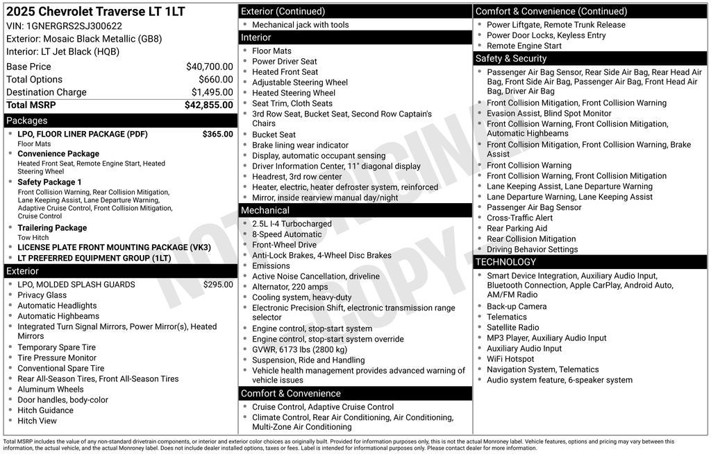 2025 Chevrolet Traverse LT 1LT