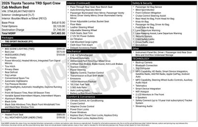 2026 Toyota Tacoma TRD Sport