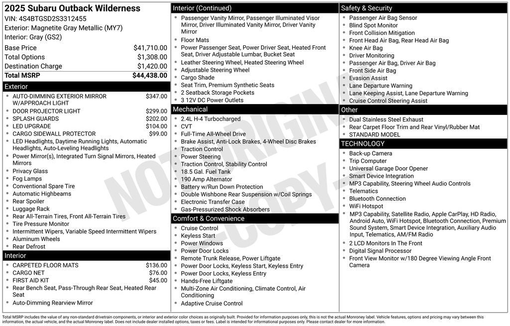 2025 Subaru Outback Wilderness