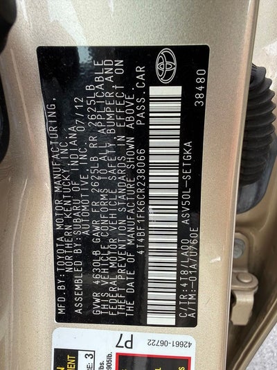 2012 Toyota CAMRY XLE