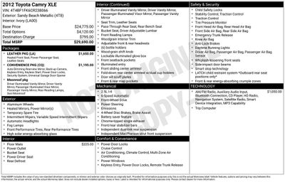 2012 Toyota CAMRY XLE