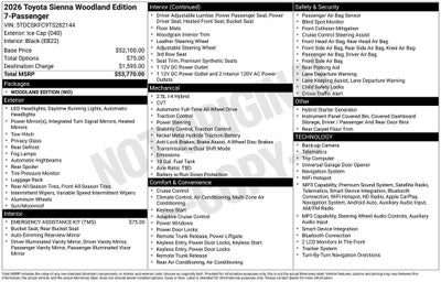 2026 Toyota Sienna Woodland Edition
