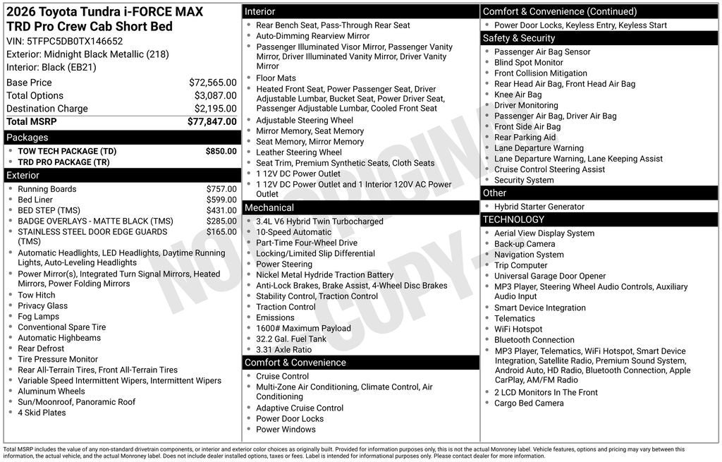 2026 Toyota Tundra i-FORCE MAX TRD Pro
