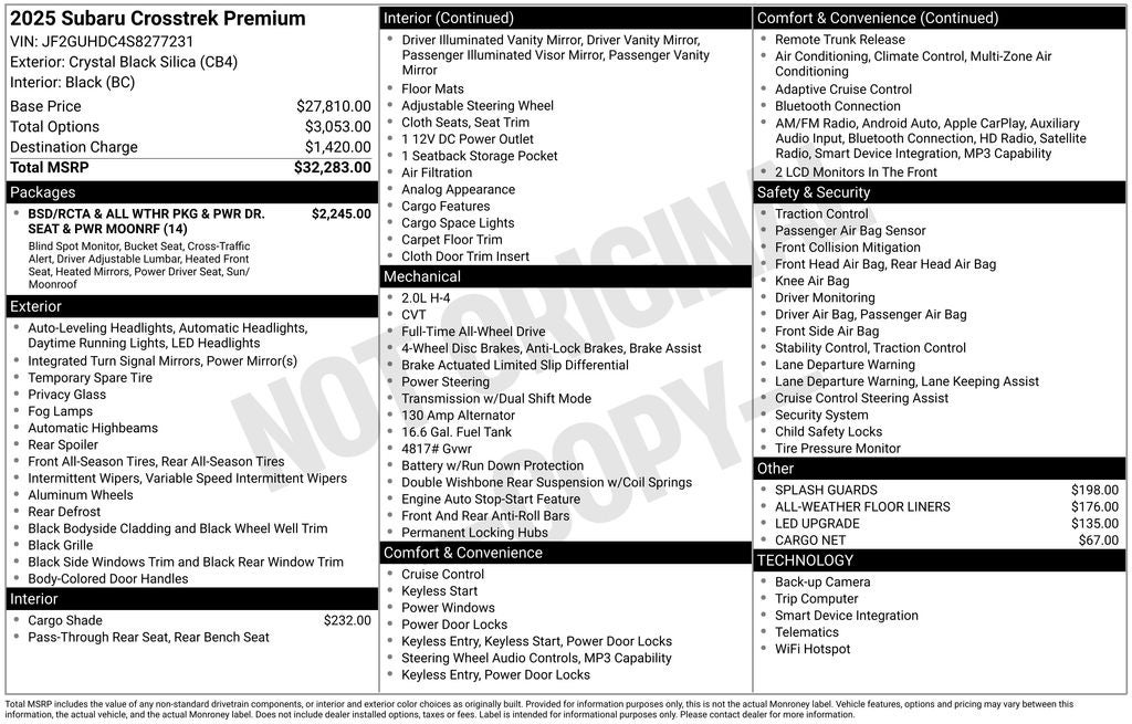 2025 Subaru Crosstrek Premium