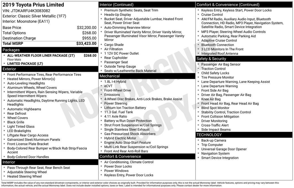 2019 Toyota PRIUS Limited