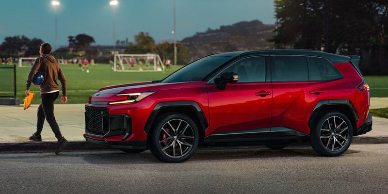 Red Toyota vehicle- hybrid Vehicle 